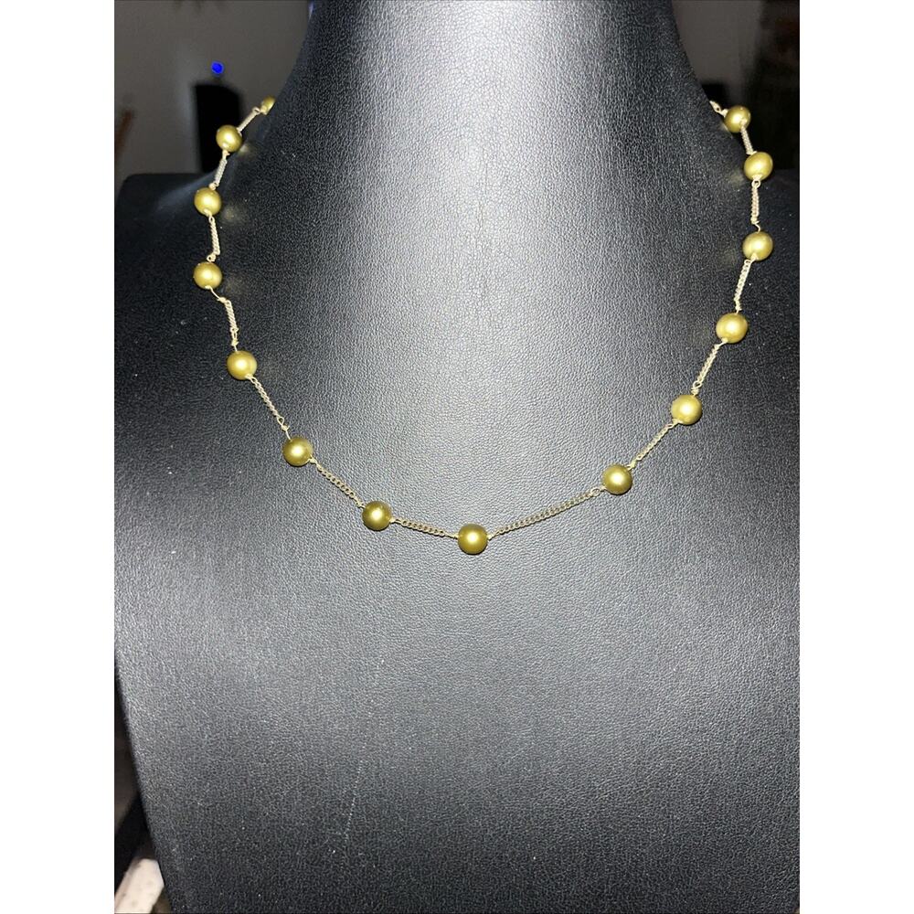 Monet Necklace Womens 16 in Gold Brown Beads 2 in Extender (B2)